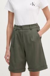 United Colors of Benetton pantaloni scurti femei, culoarea verde, neted, high waist, 4T9AD901R 9BYH-SZD038_91X (4T9AD901R)