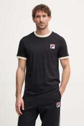 Fila tricou din bumbac barbati, culoarea negru, modelator PPYH-TSM0HZ_99A (FAM0641)