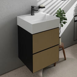Hansgrohe Xevolos E 2 fiókos mosdószekrény kézmosóhoz 48x47, 5 cm, matt palaszürke / texturált bronz 54174390 (54174390)