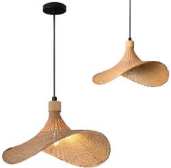 Toolight Szerszámlámpa, bambusz függőlámpa 30cm 1xE27 APP1642-1CP, natúr barna-fekete, OSW-05140 (OSW-05140)