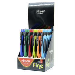 Golyóstoll nyomógombos 1, 0mm Vinson Fine 1008 vegyes displ 36 db/display - tobuy