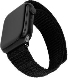 FIXED nylon sportos óraszíj Apple Watch 42/44/45mm-es okosórához, fekete, FIXNST2-434-BK