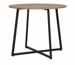  Masa de dining rotunda cu blat in decor stejar LUNA 90x90