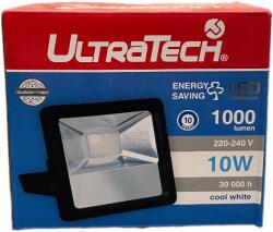 UltraTech Led reflektor, 10W, fekete, 1000Lm, IP65, 4000K, AKCIÓ! KIFUTÓ!