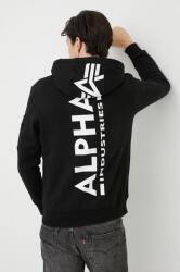 Alpha Industries felső fekete, férfi, nyomott mintás, kapucnis - fekete XL