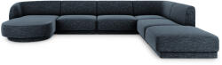 Micadoni Coltar modular Miley in forma de U cu tapiterie din tesatura structurala si colt pe partea dreapta, albastru royal (MIC_UR_140_F1_MILEY4)