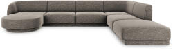 Micadoni Coltar modular Miley in forma de U cu tapiterie din tesatura structurala si colt pe partea dreapta, gri (MIC_UR_140_F1_MILEY6)