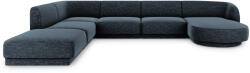 Micadoni Coltar modular Miley in forma de U cu tapiterie din tesatura structurala si colt pe partea stanga, albastru royal (MIC_UL_140_F1_MILEY4)