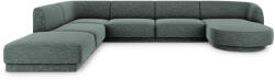 Micadoni Coltar modular Miley in forma de U cu tapiterie din tesatura structurala si colt pe partea stanga, petrol (MIC_UL_140_F1_MILEY3)