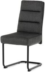Artium Szánkótalpas Étkezőszék, zsebrugós ülőfelület, fogantyú a háttámlán, szürke szövet, fekete fém (DCL-P3107_GREY2)