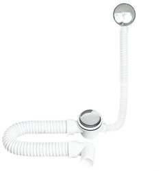TEXO kádszifon - KRÓM - le- és túlfolyó flexibilis csővel - Ø 5/4" x 0, 5 m x Ø 40 mm (S11454) - globalvivamarket