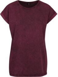Build Your Brand Lezser női póló Acid Washed - Berry / fekete | XL (BY053-1000229517)