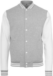 Build Your Brand Férfi baseball felső College - Szürke melírozott / fehér | 3XL (BY015-1000228893)