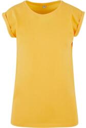 Build Your Brand Laza női póló felhajtott ujjakkal - Dimyellow | 4XL (BY021-1000385672)