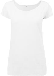 Build Your Brand Tricou cu decolteu tip barcă pentru femei - Albă | XS (BY039-1000206131)