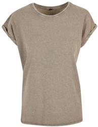 Build Your Brand Tricou lejer pentru femei Acid Washed - Khaki întunecată | XL (BY053-1000324707)