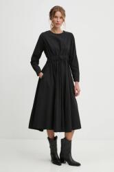 ANSWEAR pamut ruha fekete, midi, harang alakú - fekete S - answear - 34 990 Ft