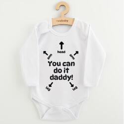 NEW BABY Body pentru copii cu imprimeu New Baby Poți să o faci, tati! , mărime 74 (6-9lr)