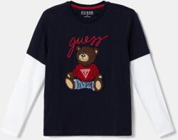GUESS gyerek pamut hosszú ujjú felső sötétkék, nyomott mintás, L4BI13 I3Z14 - sötétkék 122-125