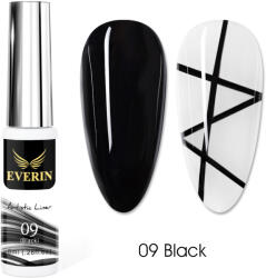 Everin Artistic Liner Gel EVERIN 8ml - 09 | Gel liner negru intens pentru contururi precise și nail art profesional (ART-09)