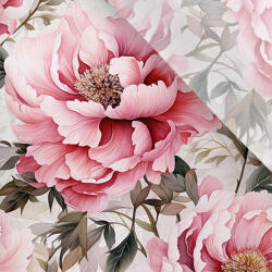 Takoy Enyhén elasztikus műselyem / silky anyag világos virágok 149 MAXI minta