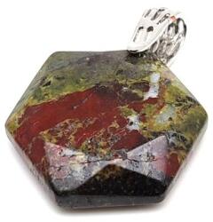 R. M. ékszer Hexagon medál Jáspis sárkány 2, 5cm (022252)