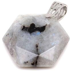R. M. ékszer Hexagon medál Holdkő 2, 5cm (022251)