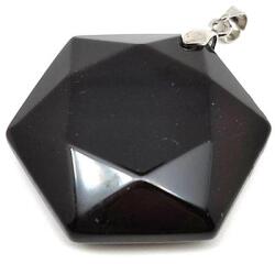 R. M. ékszer Hexagon medál Obszidián 2, 5cm (022255)