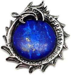 R. M. ékszer Ásvány medálok Kör fém sárkány lapis lazuli medál 4cm (022260)