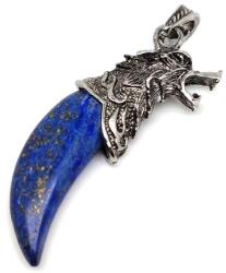 R. M. ékszer Ásvány medálok Karom fém farkas lapis lazuli medál 2x5, 5cm (022262)