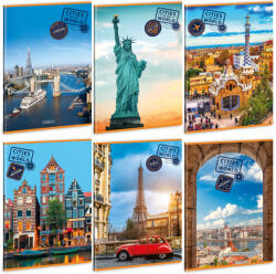 Ars Una Cities of the World A/4 extra kapcsos füzet-négyzethálós (BLACKFRIDAY_AA_53123251)