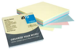 Info Notes Jegyzettömb öntapadó, 75x75mm, 100lap, 4x25 lap, Info Notes, pastell mix, kék, zöld, rózsa, sárga (5654-98-PK1-B) - bestoffice
