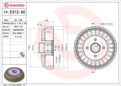 BREMBO Tambur frana BREMBO 14. E312.60