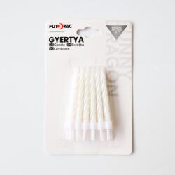  Tortagyertya csavart fehér színben 12 db és 12 db alátéttel 6 cm 616807 (616807)