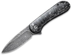 CIVIVI Elementum C907C-DS2 Silvery Shred Carbon Fiber Damascus kés (C907C-DS2)