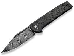 CIVIVI Cachet C20041B-DS1 Black Micarta Damascus Diamond Patterned (C20041B-DS1)
