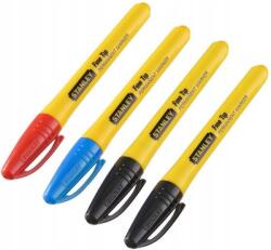 STANLEY STHT81391-0 Finom hegyű filctoll 4db (2x fekete; 1x kék; 1x piros) (STHT81391-0)