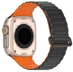 DUX DUCIS GP-162523 Watch Series 5 44mm / 4 44mm / 3 42mm fekete/narancssárga szilikon óraszíj (GP-162523)