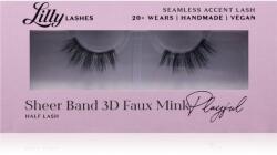 Lilly Lashes Sheer Band 3D Faux Mink Half Lash gene false tip Playful 1 pereche