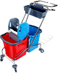 Ideal krómvázas takarítókocsi 2x25L vödörrel, zsáktartóval