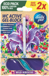 Ambi Pur aktív WC illatosító gél blokk Wild Hibiskus 2x45g