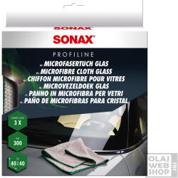SONAX Profiline mikroszálas üvegtisztító kendő 3db-os 40x40cm