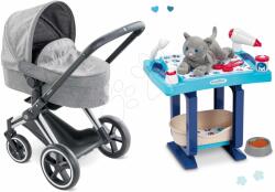 Corolle Set cărcuior și colț de supraveghere Cybex Landau 3în1 Priam Corolle cu o pisicuță de pluș cu un culcuș și 9 accesorii (CO140770-27)