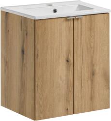 Comad Készlet szekrény Comad Nova Oak NOVA OAK A 82-50-2D, mosdótál Comad Dance White UM2050RBDANCE50DP