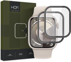 HOFI Folie Protectie HOFI Hybrid PRO+ pentru Apple Watch 41mm Series, Set 2 bucati, Plastic, Neagra (fol/hof/hy/ap/41mm/pl/ne) - pcone