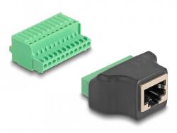 Delock RJ50 anya - Terminal block adapter nyomógombbal (66244)