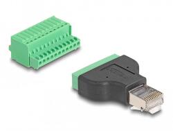 Delock RJ50 apa - Terminal block adapter nyomógombbal (66243)