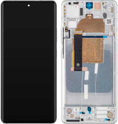 Motorola Piese si componente Display cu Touchscreen Motorola Edge 30 Fusion, cu Rama, Alb (Aurora White), Service Pack 5D68C21528 (5D68C21189) - pcone
