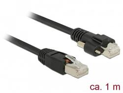 Delock 1 m-es RJ45 dugó > RJ45 dugó csavarokkal csatlakozós Cat. 6 SSTP kábel (85667)