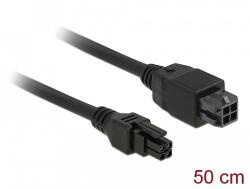 Delock Micro Fit 3.0 4 tűs bővítőkábel csatlakozódugóval > csatlakozóhüvellyel 50 cm (85378)